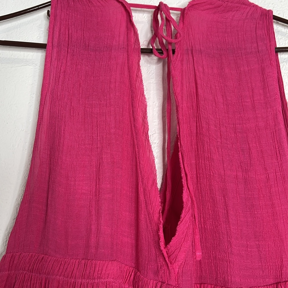 Lulus Maxi Dress Fuchsia Button Up Bottom Lined S… - image 8